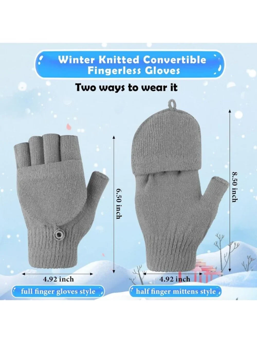 Cozy 50 Pairs Winter Convertible Fingerless Gloves - Warm, Versatile Handwear